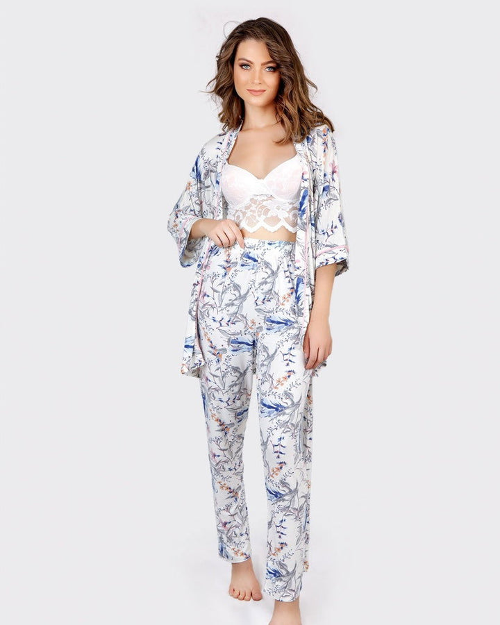 S24 J&A Soft Flower 8001 Pyjama & Robe - Hossam Tex